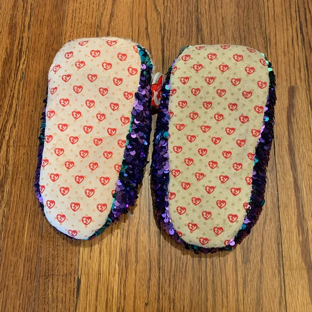 Beanie Boo Flip Sequins Moonlight Owl Slipper Socks